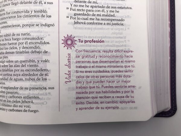 Biblia de la mujer conforme al corazón de Dios morada - Imagen 5