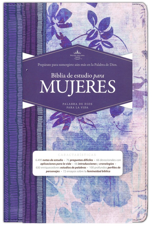 Biblia de Estudio Mujeres Azul Floreado
