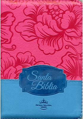 Biblia RVR60 045CZTILG, Fucsia Azul Cierre Indice Canto Plateado