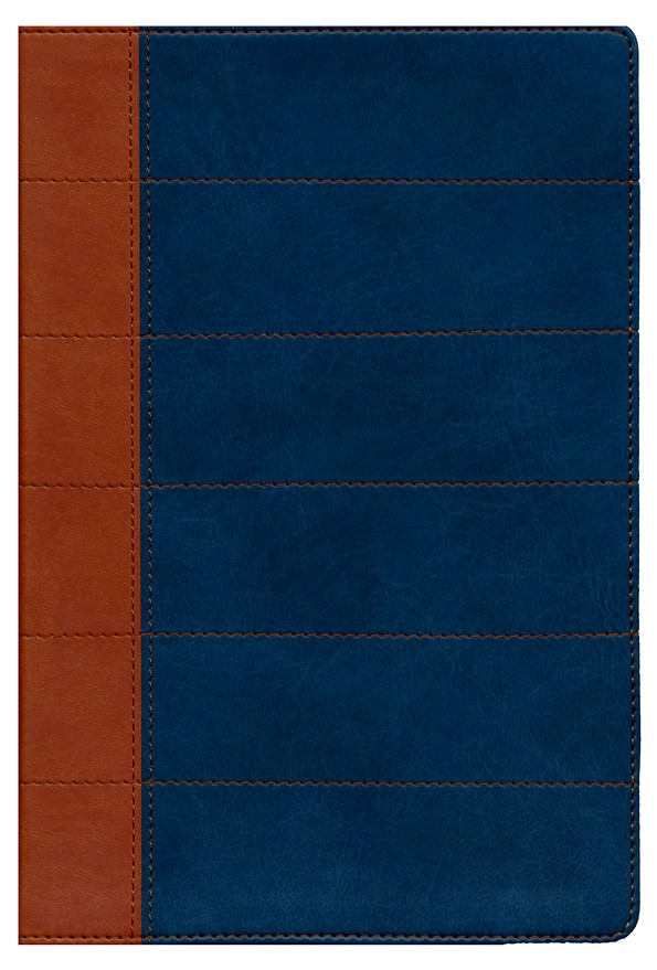 Biblia Thompson RVR 1960, Piel Fabricada, Azul/ Marron