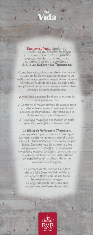 Biblia de Referencia Thompson RVR60 Tapa Dura