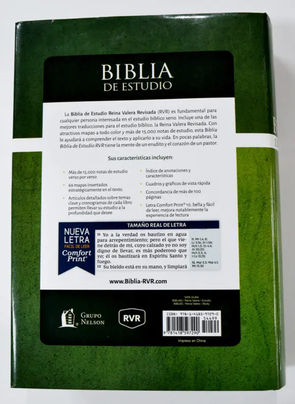 Biblia de Estudio Reina Valera Revisada Tapa Dura - Imagen 3