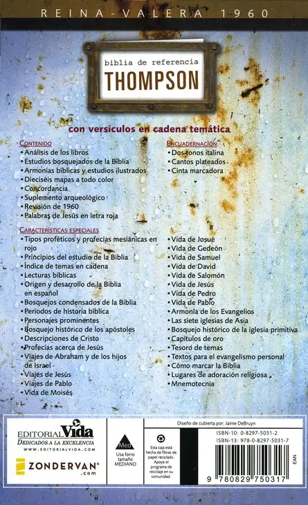 Biblia de Ref. Thompson RVR 1960, Tapa Dura