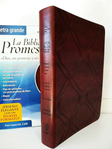 Biblia de promesas RVR60 Letra Gigante i/piel Café