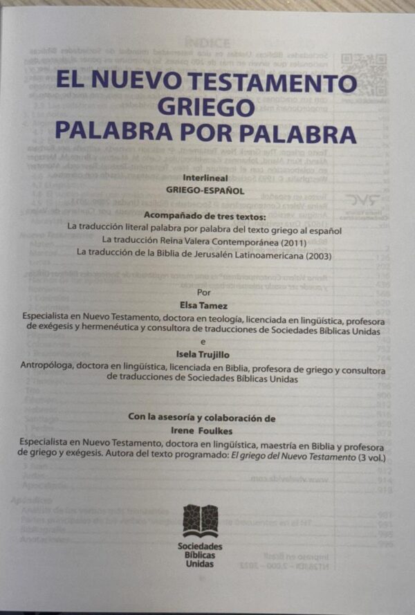 Nuevo Testamento Interlineal Griego - Español Palabra por palabra - Imagen 2
