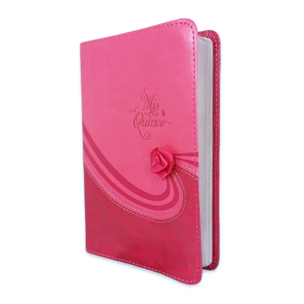 Biblia Mis Quince, cóctel de frambuesa con aplique símil piel RVR 1960 - Imagen 5