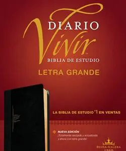 Biblia De Estudio Diario Vivir RVR60 Letra Grande Sentipiel Negro-Onice