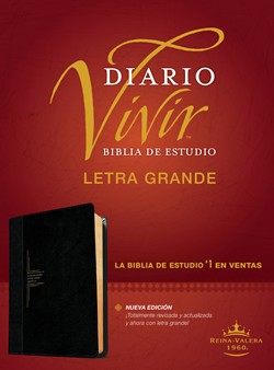 Biblia De Estudio Diario Vivir RVR60 Letra Grande Sentipiel Negro-Onice