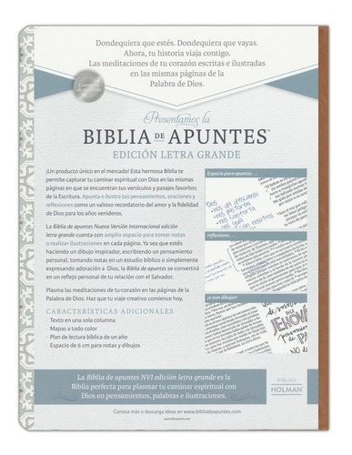NVI Biblia de Apuntes, Azulejos Color Salvia, Símil Piel