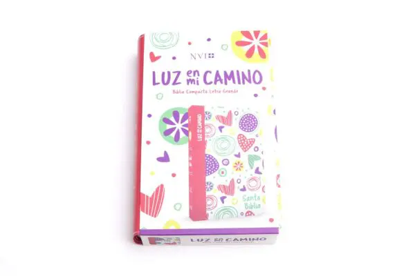 Biblia Luz en mi camino corazones, multicolor simil piel NVI