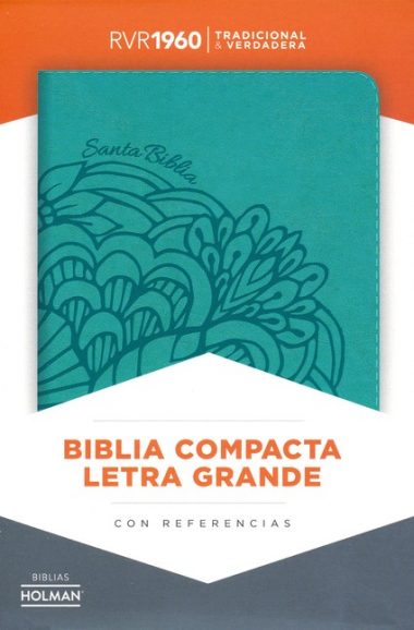 RVR 1960 Biblia Compacta Letra Grande aqua, simil piel