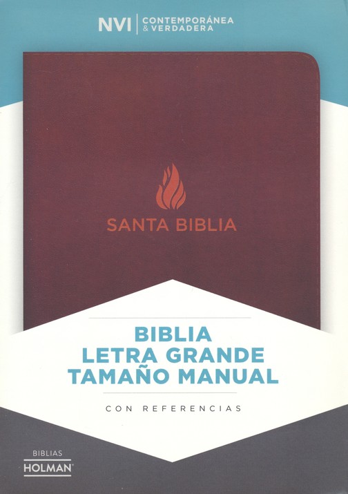 NVI Biblia Letra Grande Tamano Manual marron, piel fabricada