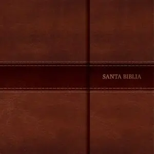Biblia Letra Grande Tamaño Manual marrón, símil piel con indice y solapa con imán NVI