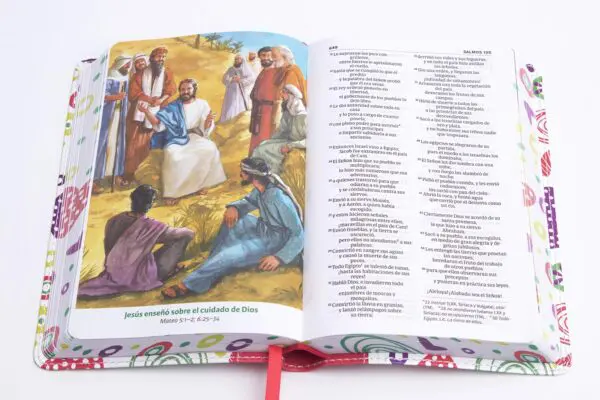 Biblia Luz en mi camino corazones, multicolor simil piel NVI