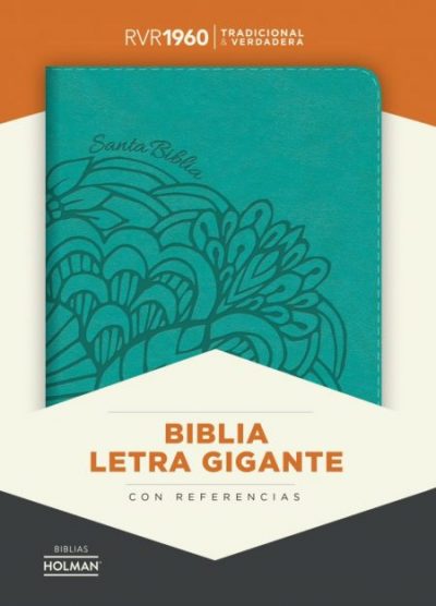 RVR 1960 Biblia Letra Gigante aqua, simil piel con indice