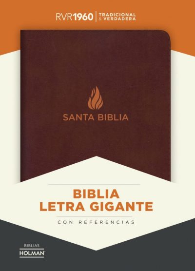 RVR 1960 Biblia Letra Gigante marron, piel fabricada con indice
