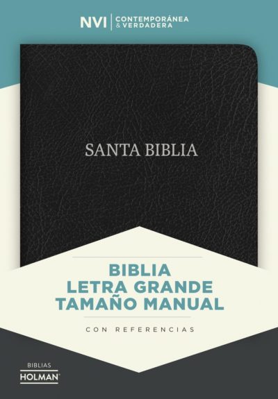 NVI Biblia Letra Grande Tamano Manual negro, piel fabricada