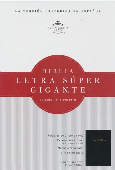 RVR 1960 Biblia Letra Super Gigante para pulpito, negra acolchonada tapa dura