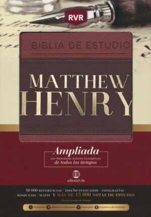 BIBLIA DE ESTUDIO RVR MATTHEW HENRY, PIEL ITALIANA