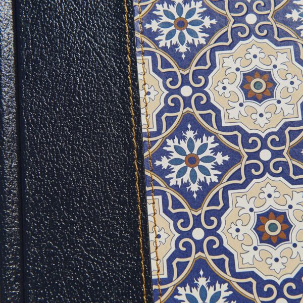 Biblia De Apuntes Piel Fabricada Mosaico Crema Y Azul