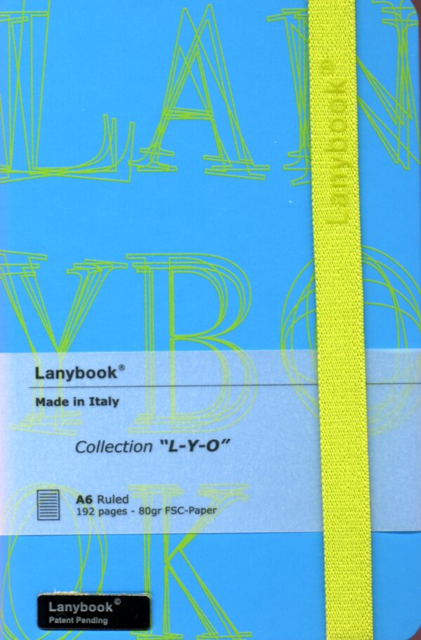 Lanybook azul letras amarillas