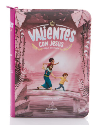 Biblia Valientes con Jesús con cierre - rosada