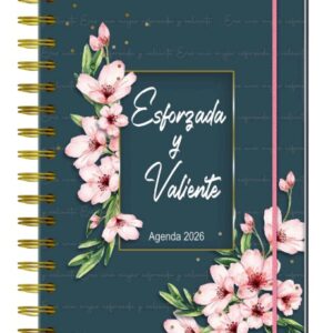 Agenda Argollada Esforzada y Valiente Flores Rosa 2026