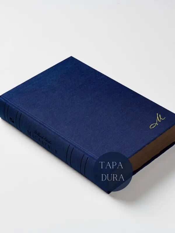 NBLA Biblia Estudio MacArthur Azul, tapa Dura, interior a dos tonos. 