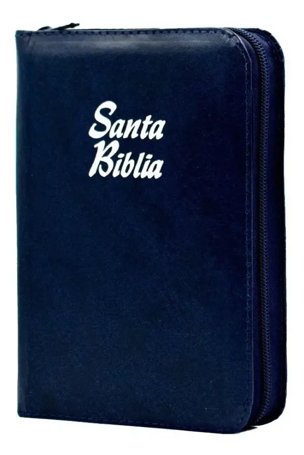 Biblia RVR1960 de lujo azul con cierre acolchada 
