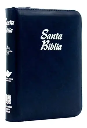 Biblia RVR1960 de lujo azul con cierre acolchada 