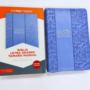 Biblia letra grande Morada, tamaño manual con referencias