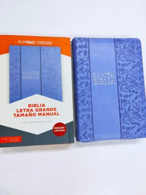 Biblia letra grande Morada, tamaño manual con referencias