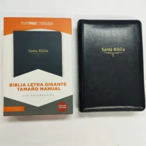 Biblia RVR 1960 Letra Gigante Negra, tamaño manual con referencias