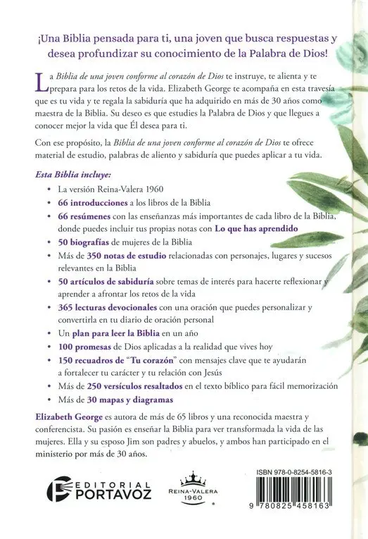 Biblia Una Joven Conforme al Corazón de Dios Tapa dura RVR60