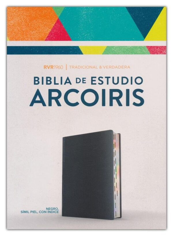 RVR1960 Biblia de Estudio Arcoiris Negro, símil piel con índice