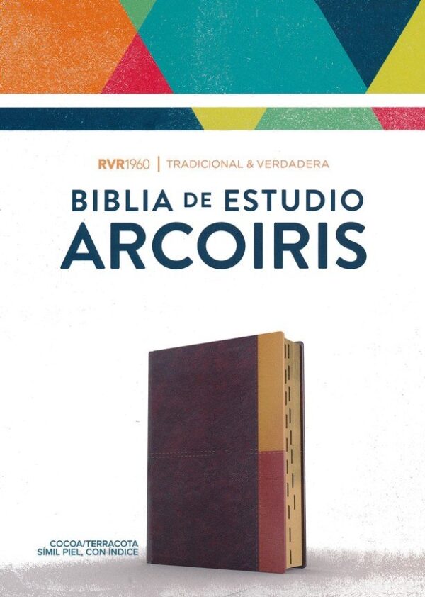 RVR1960 Biblia de Estudio Arcoiris, cocoa/ terracota símil piel con índice