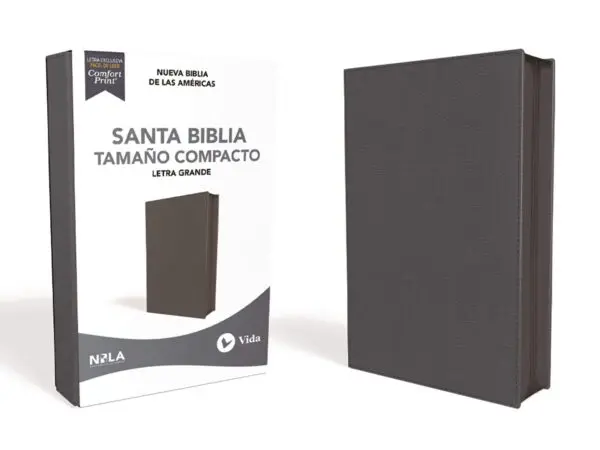 Biblia NBLA Letra Grande Compacta. Piel Fabricada Azul Marino con Cierre