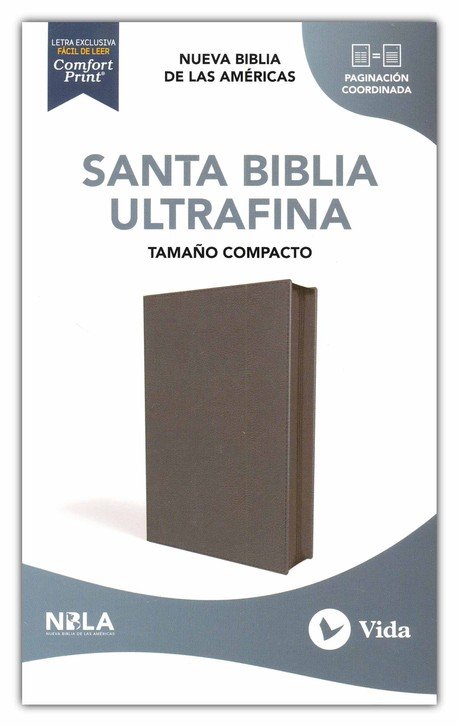Biblia NBLA Letra Grande Compacta. Piel Fabricada Azul Marino con Cierre