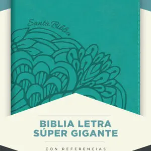 NVI Biblia letra Super Gigante Aqua índice, simil piel