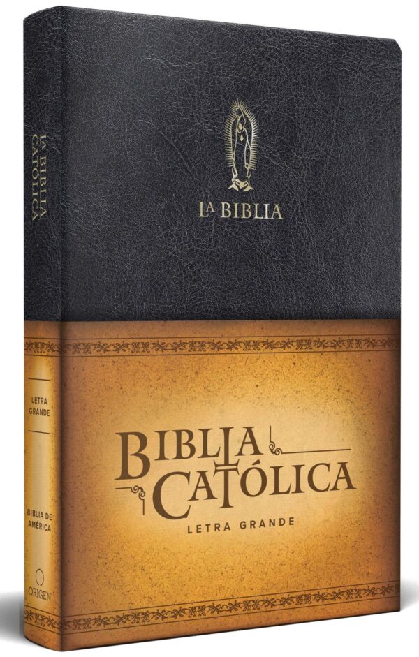 La Biblia Católica negra con Virgen de Guadalupe