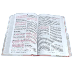 Biblia Reina Valera 1960 letra grande. Tapa Dura, Tela rosada con flores, tamaño manual