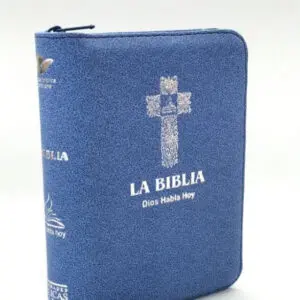 Biblia Dios Habla Hoy Azul Canto Plateado con Cierre
