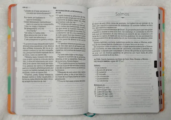 RVR 1960 Biblia letra gigante floral símil piel con índice - Imagen 2