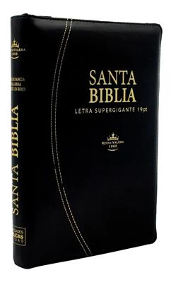 Biblia/RVR086cLSGIZTI/Cierre Letra Super Gigante 19pt./Negro