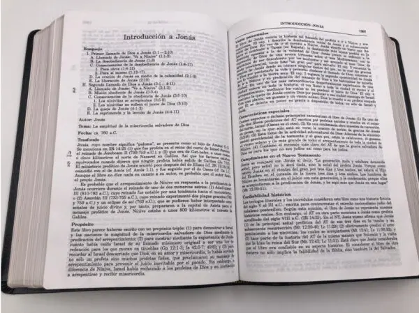 Biblia De Estudio/RVR/Vida Plena/Piel/Negro - Imagen 3