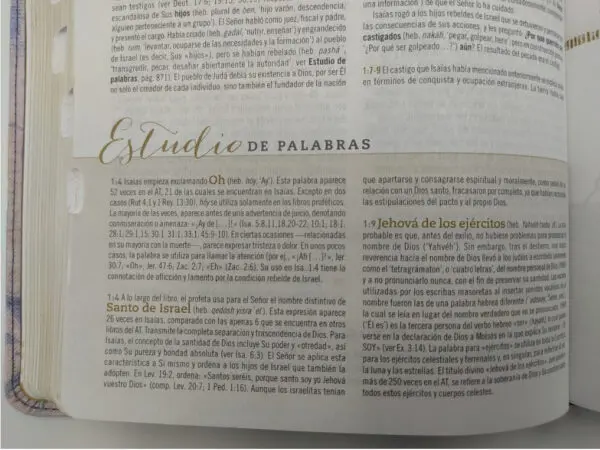 Biblia De Estudio Para Mujer RVR Azul Floreado Con Indice - Imagen 5