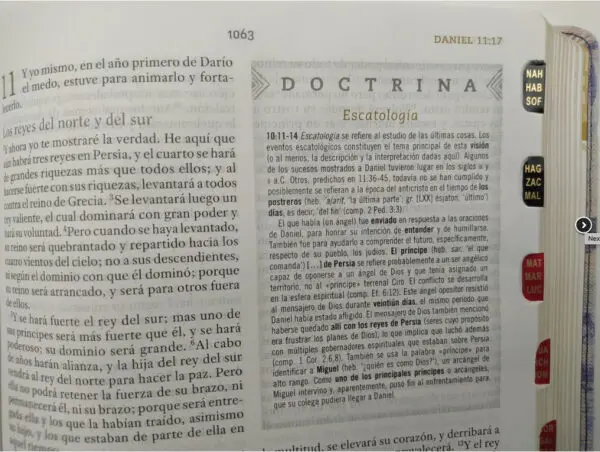 Biblia De Estudio Para Mujer RVR Azul Floreado Con Indice - Imagen 4