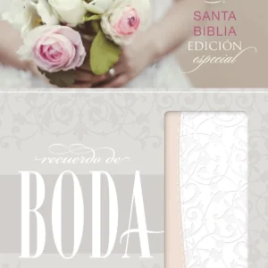 Biblia/Recuerdo Boda/Filigrana Blanca/Rosa/Palo