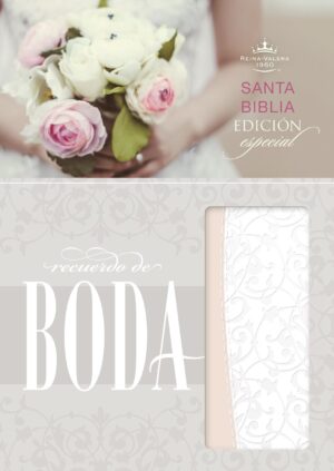 Biblia/Recuerdo Boda/Filigrana Blanca/Rosa/Palo