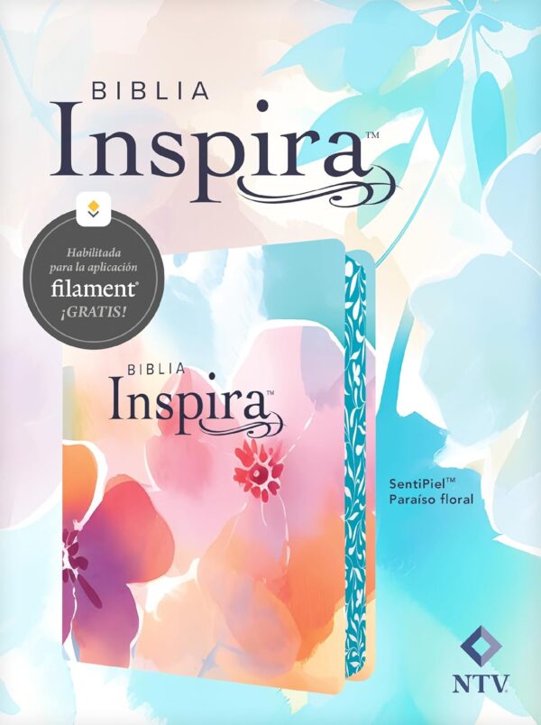 Biblia Inspira NTV (SentiPiel Paraíso floral) con Filament